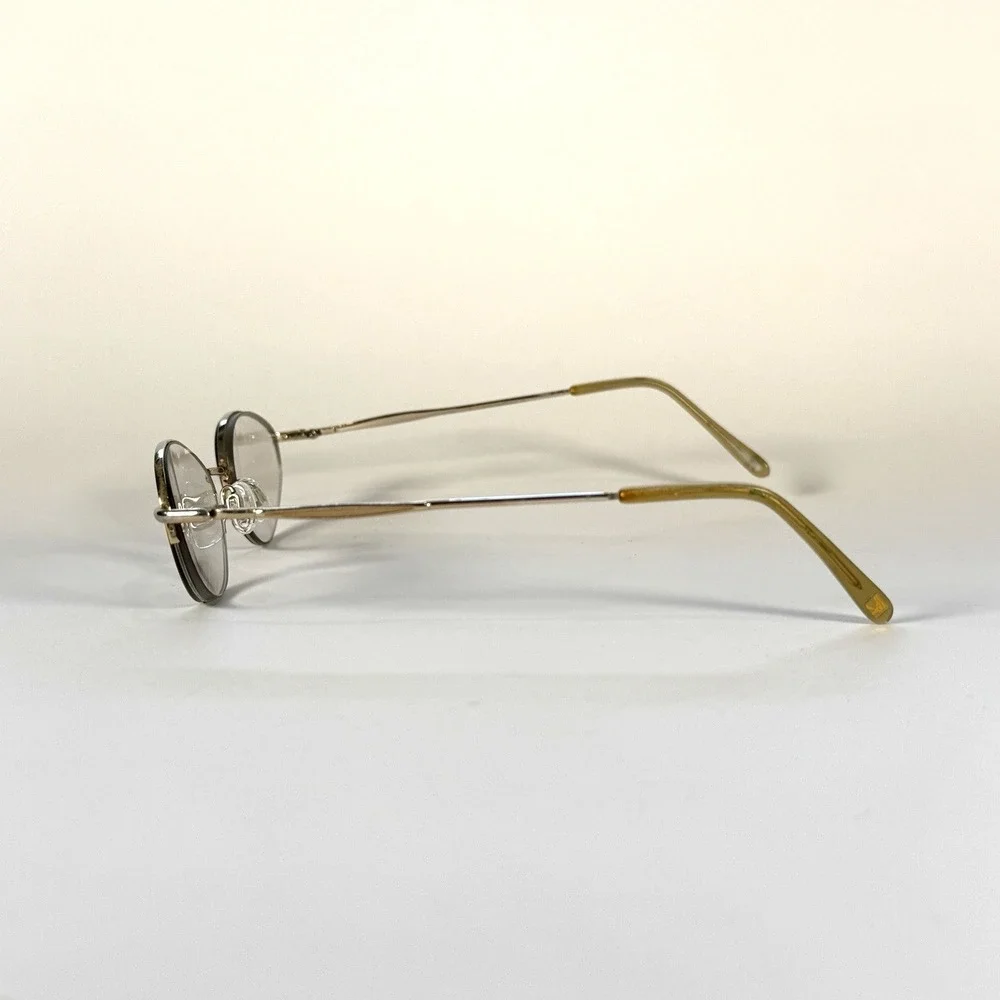 Lauren Hutton L087 Eyeglasses Frame Only 48-18-135 Gold Metal Oval Womens‎